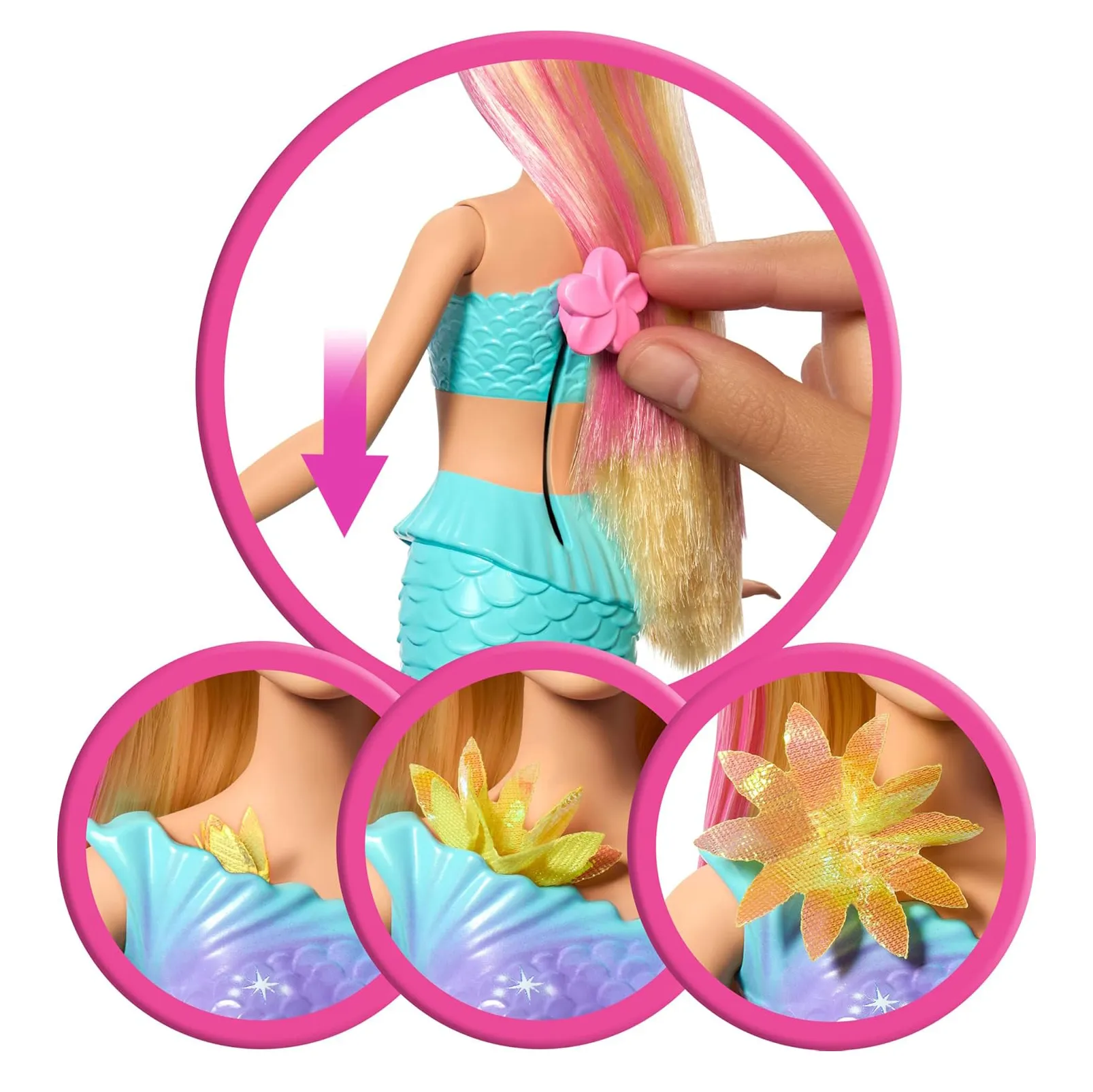 Barbie Flower Magic Mermaid Doll - Image 6