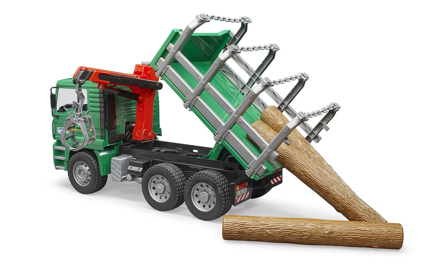 Bruder MAN Timber Truck with Loading Crane and 3 Trunks - Image 3