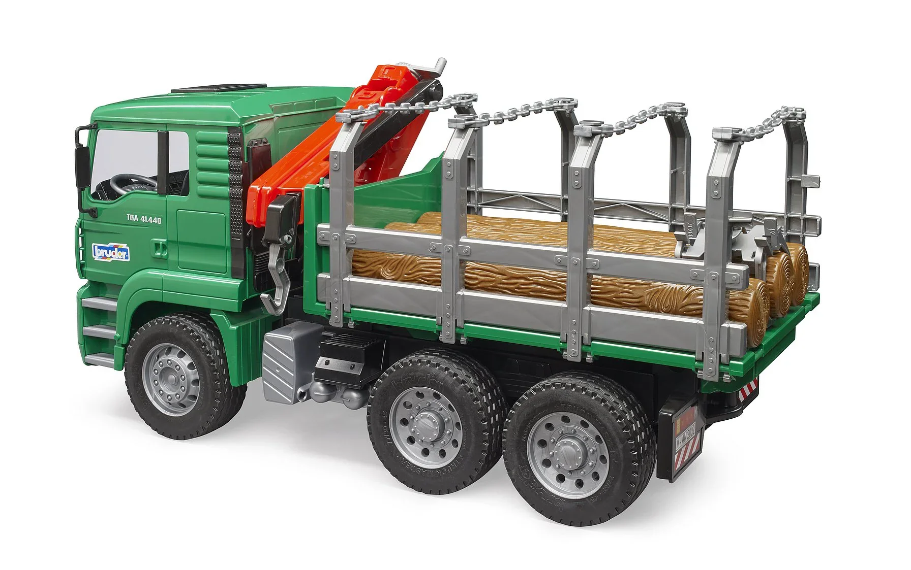 Bruder MAN Timber Truck with Loading Crane and 3 Trunks - Image 4