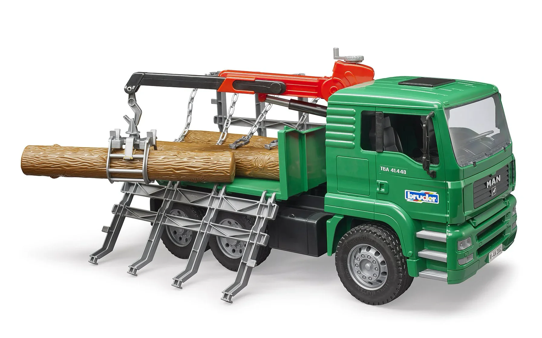 Bruder MAN Timber Truck with Loading Crane and 3 Trunks - Image 5
