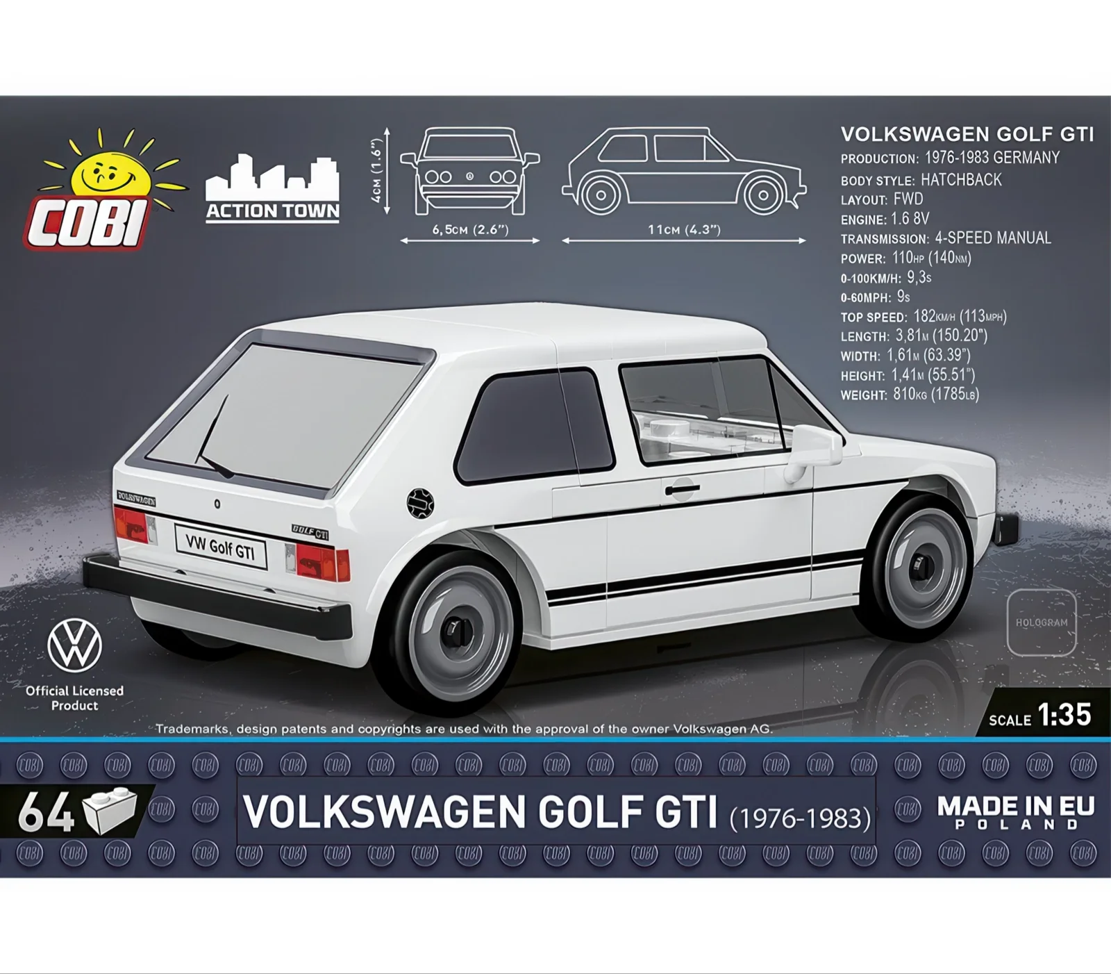 COBI 1976 VW Golf Gti Model Kit - Image 6