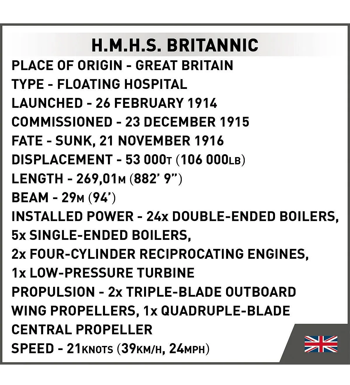COBI H.m.h.s. Britannic Model Kit - Image 10
