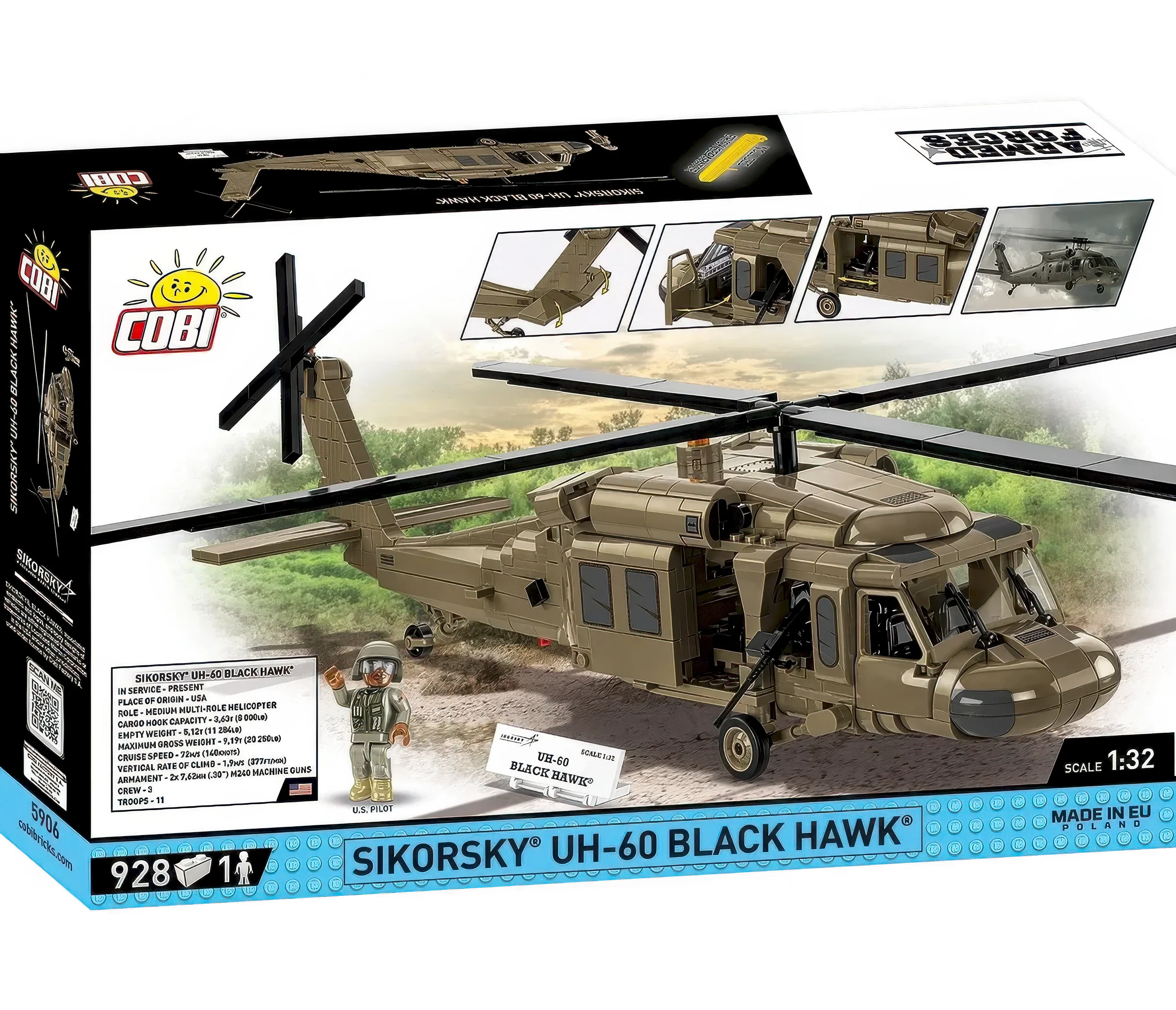 COBI Sikorsky Uh-60 Black Hawk Military Helicopter Model Kit - Image 2