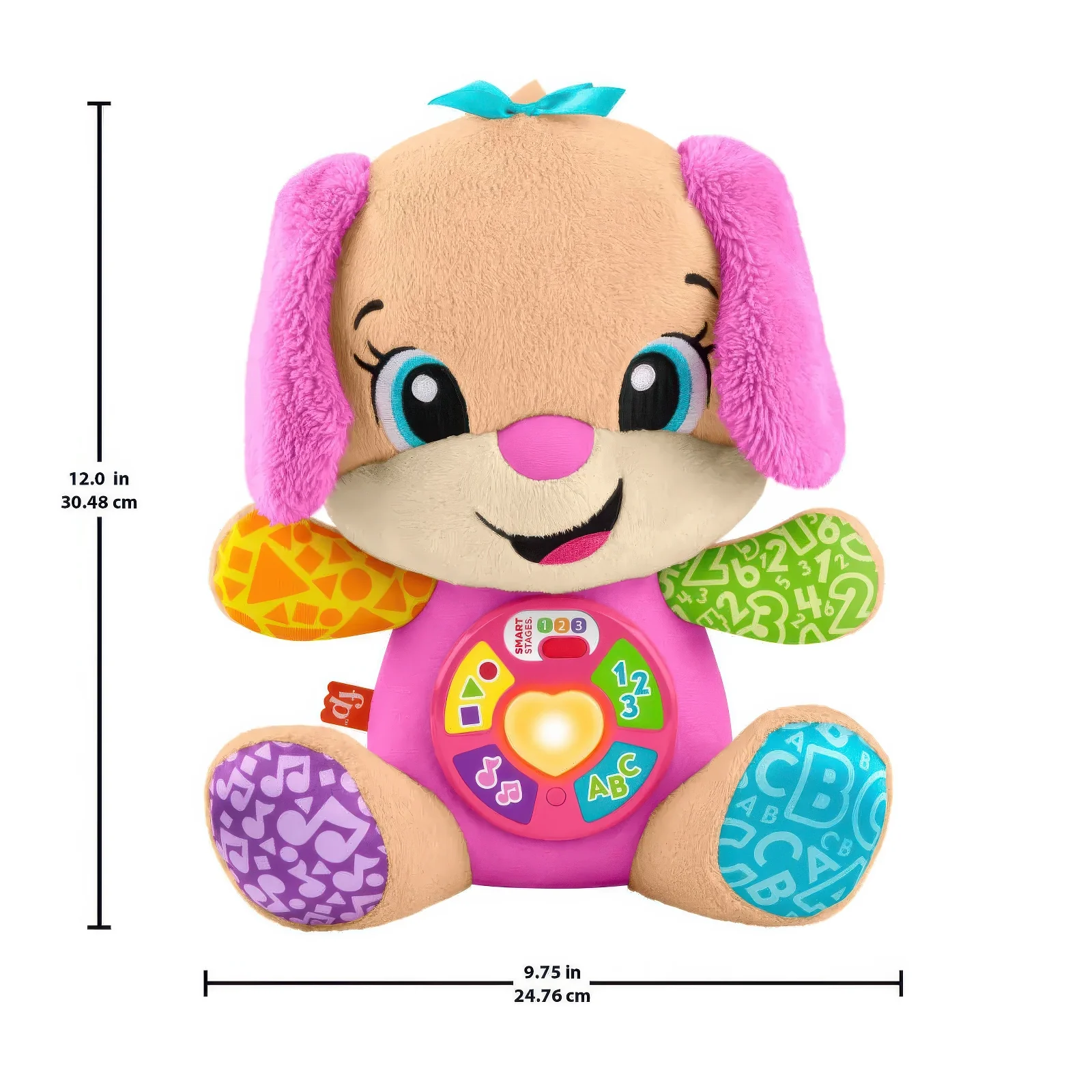 Fisher-Price Laugh & Learn Smart Stages Sis Pink Plush Musical Learning Toy - Image 5
