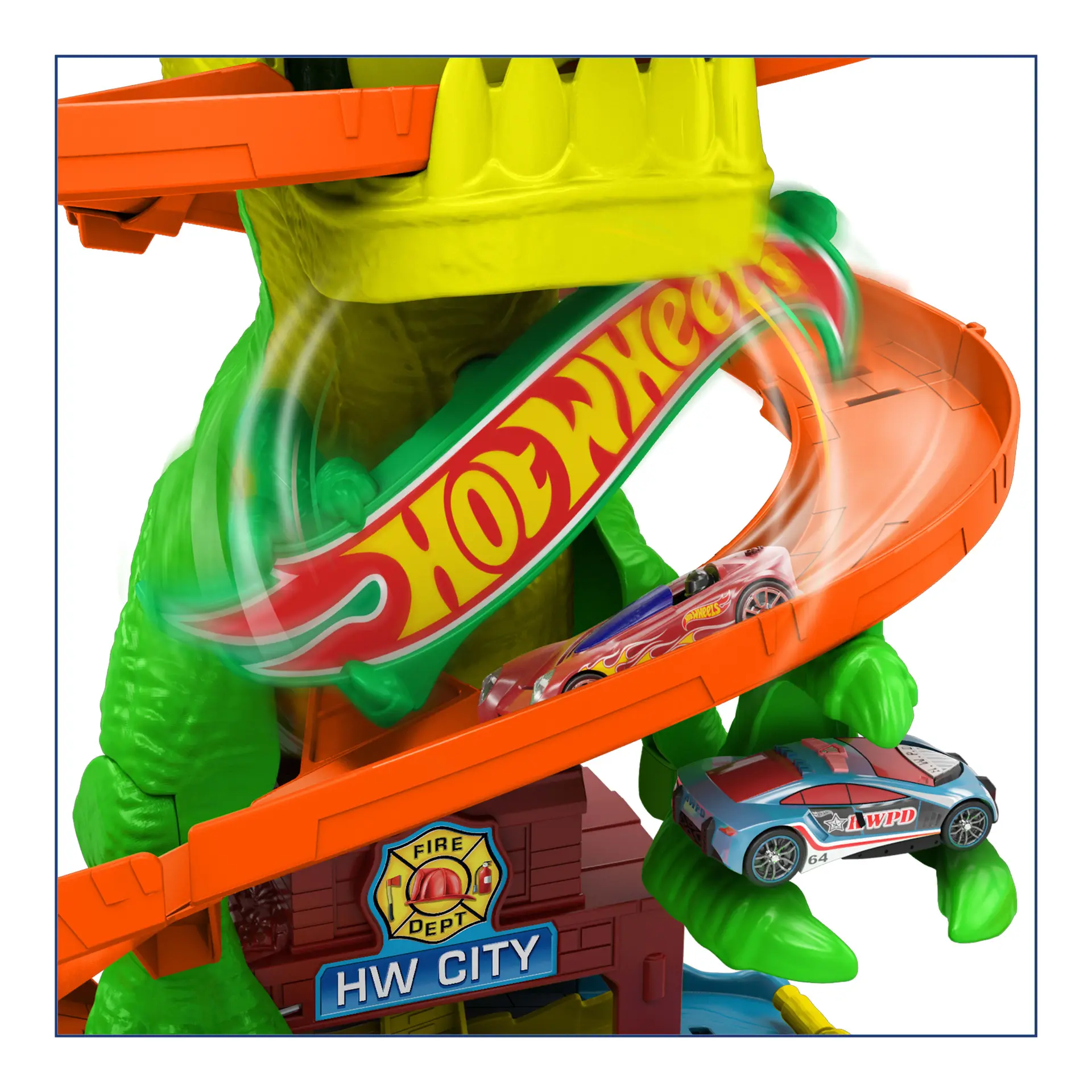 Hot Wheels City T-rex Blaze Battle Playset - Image 4