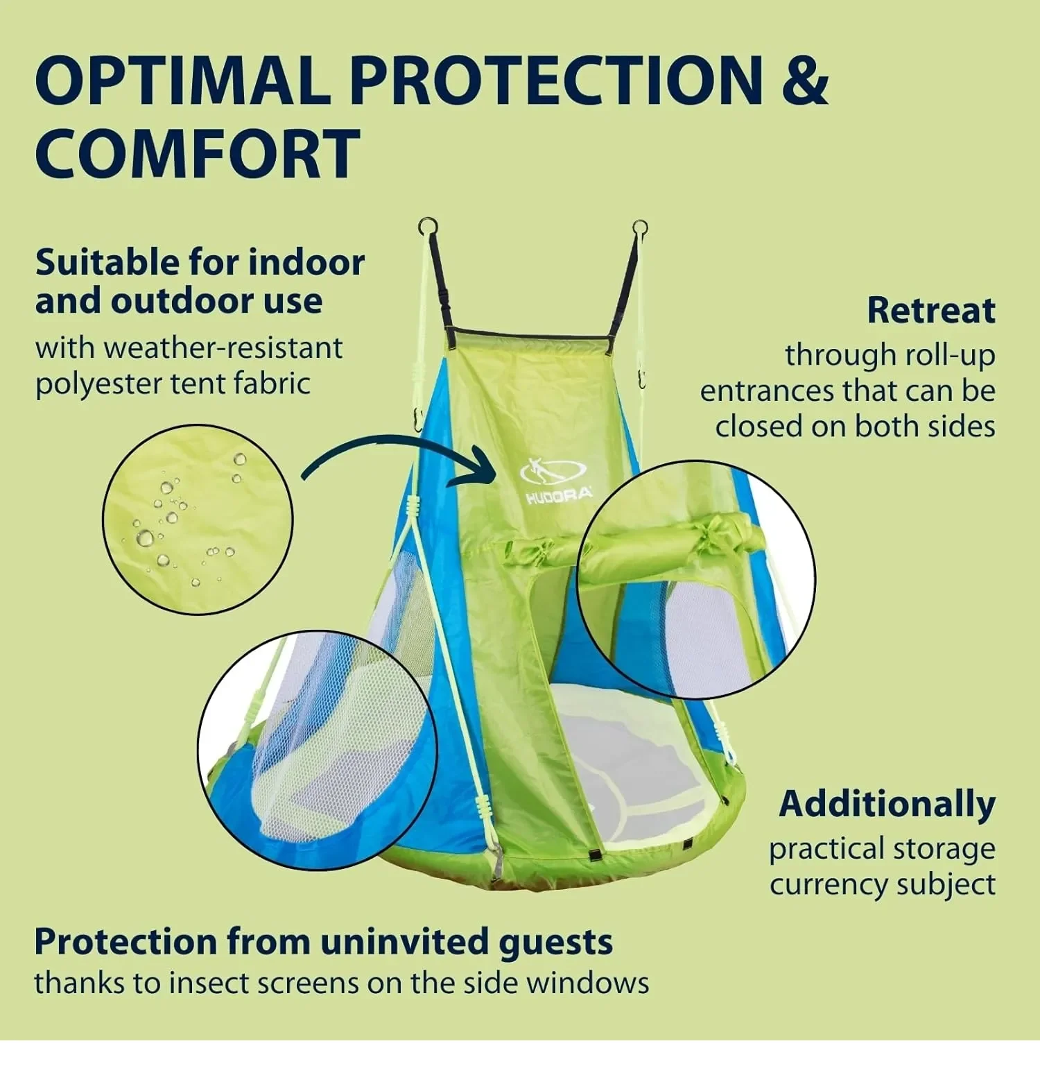 Hudora Cosy Castle Tent Cover For Nest Swing 110cm - Image 3