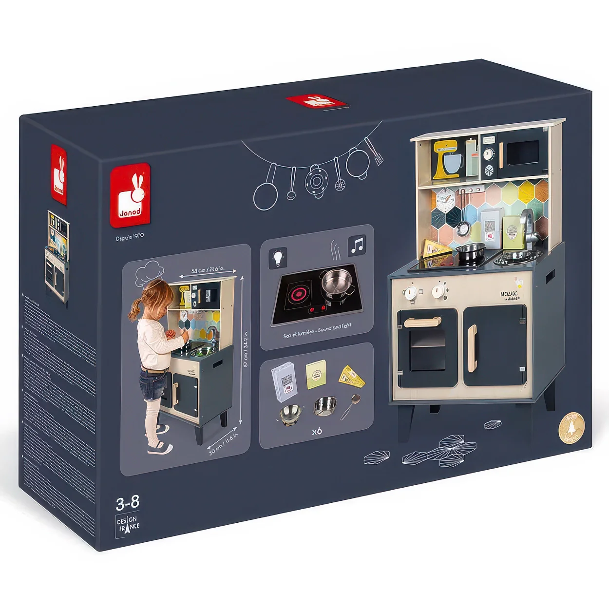 Janod Mozaic Big Cooker Play Kitchen - Image 3