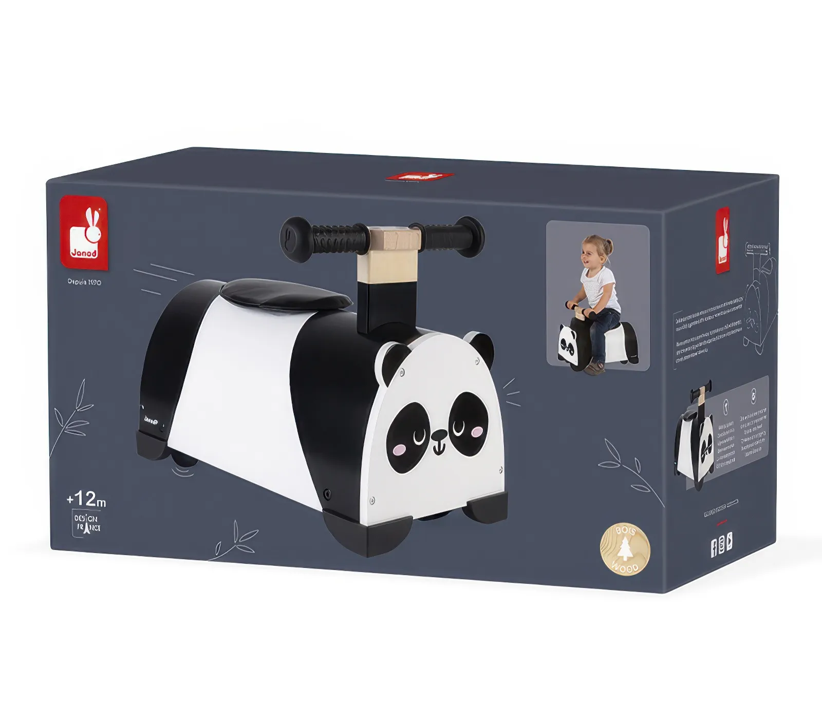 Janod Panda Wooden Ride-on - Image 4