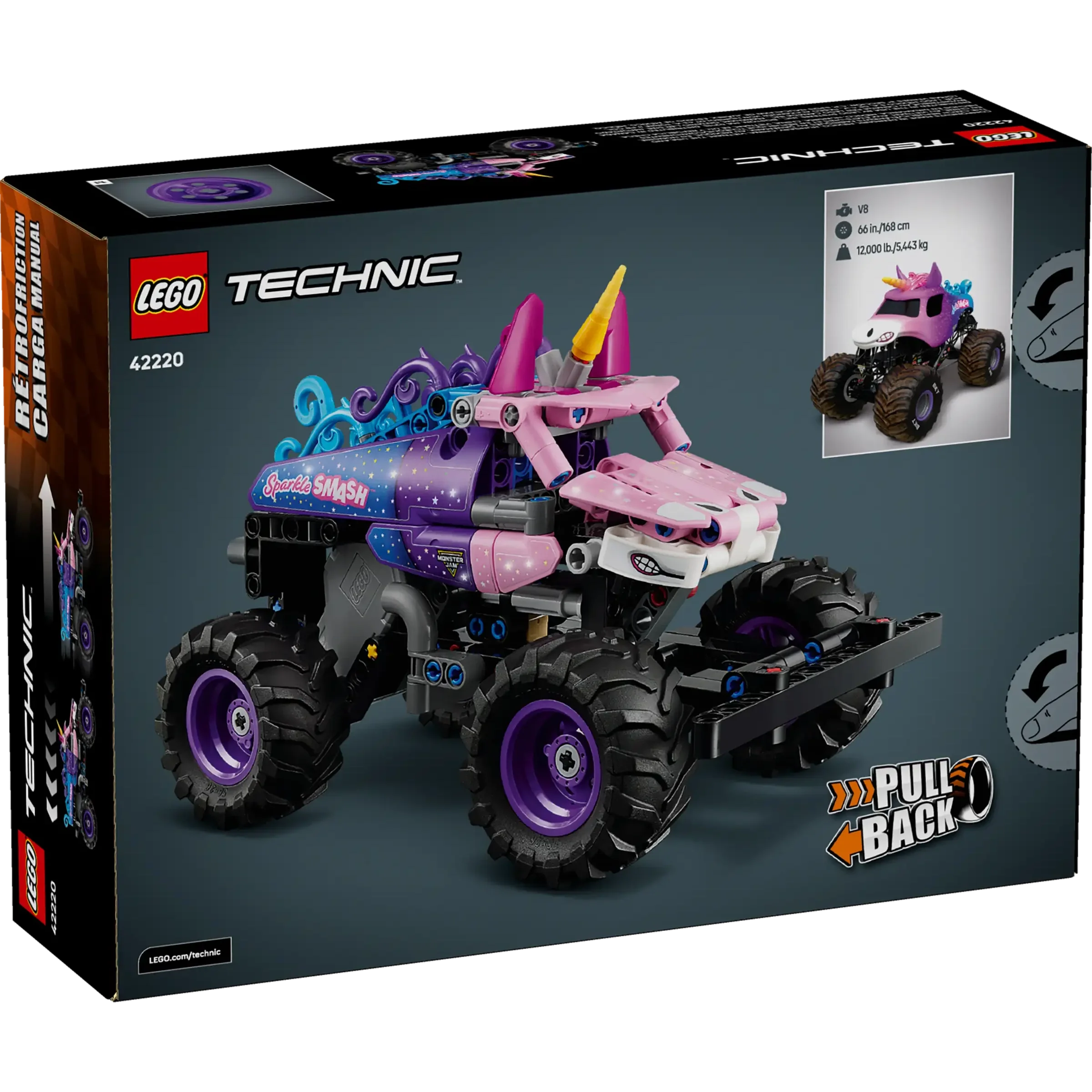 LEGO TECHNIC 42220 Monster Jam Sparkle Smash Pull-Back - Image 6