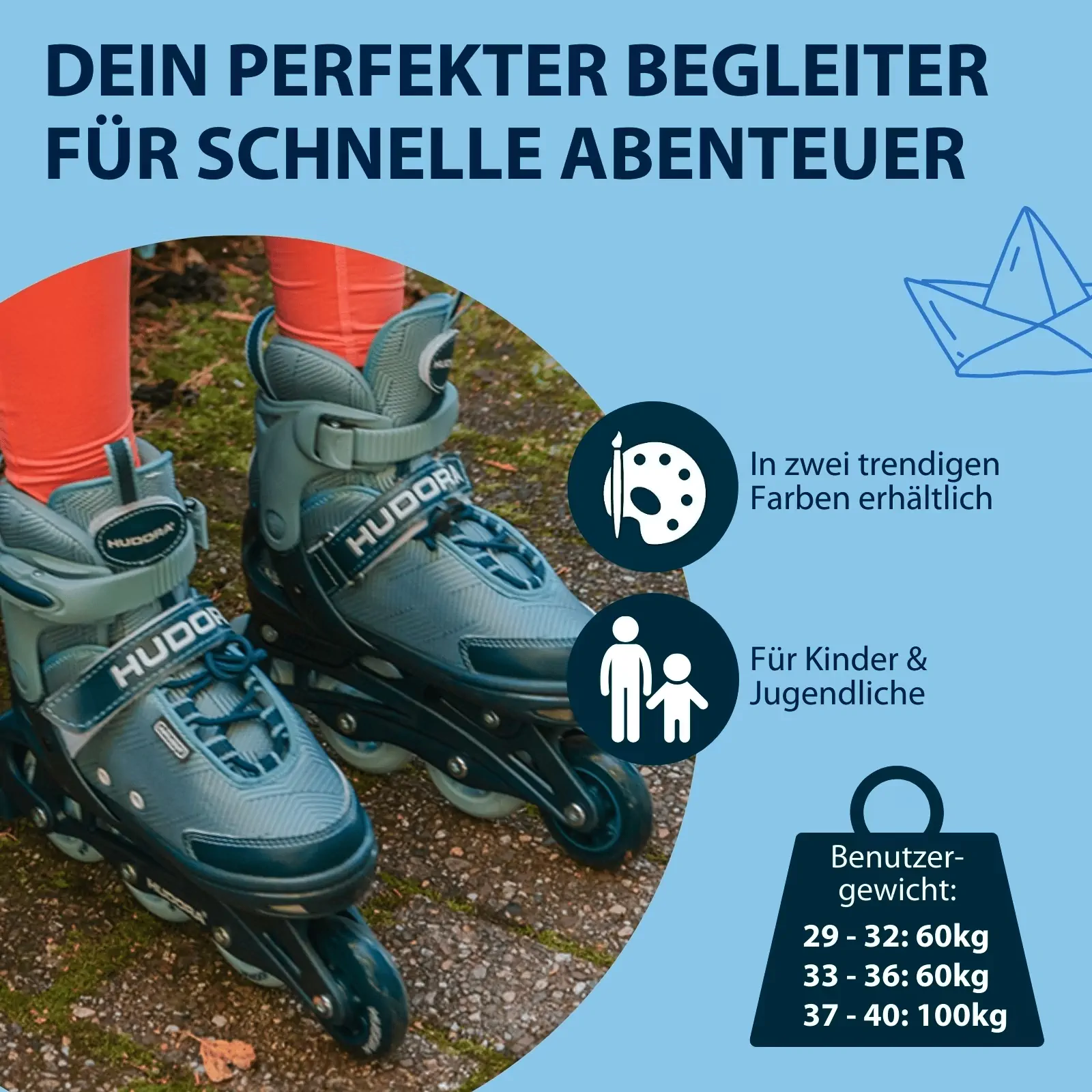 Hudora Leon 2.0 Inline Skates, Size 37-40 - Image 5