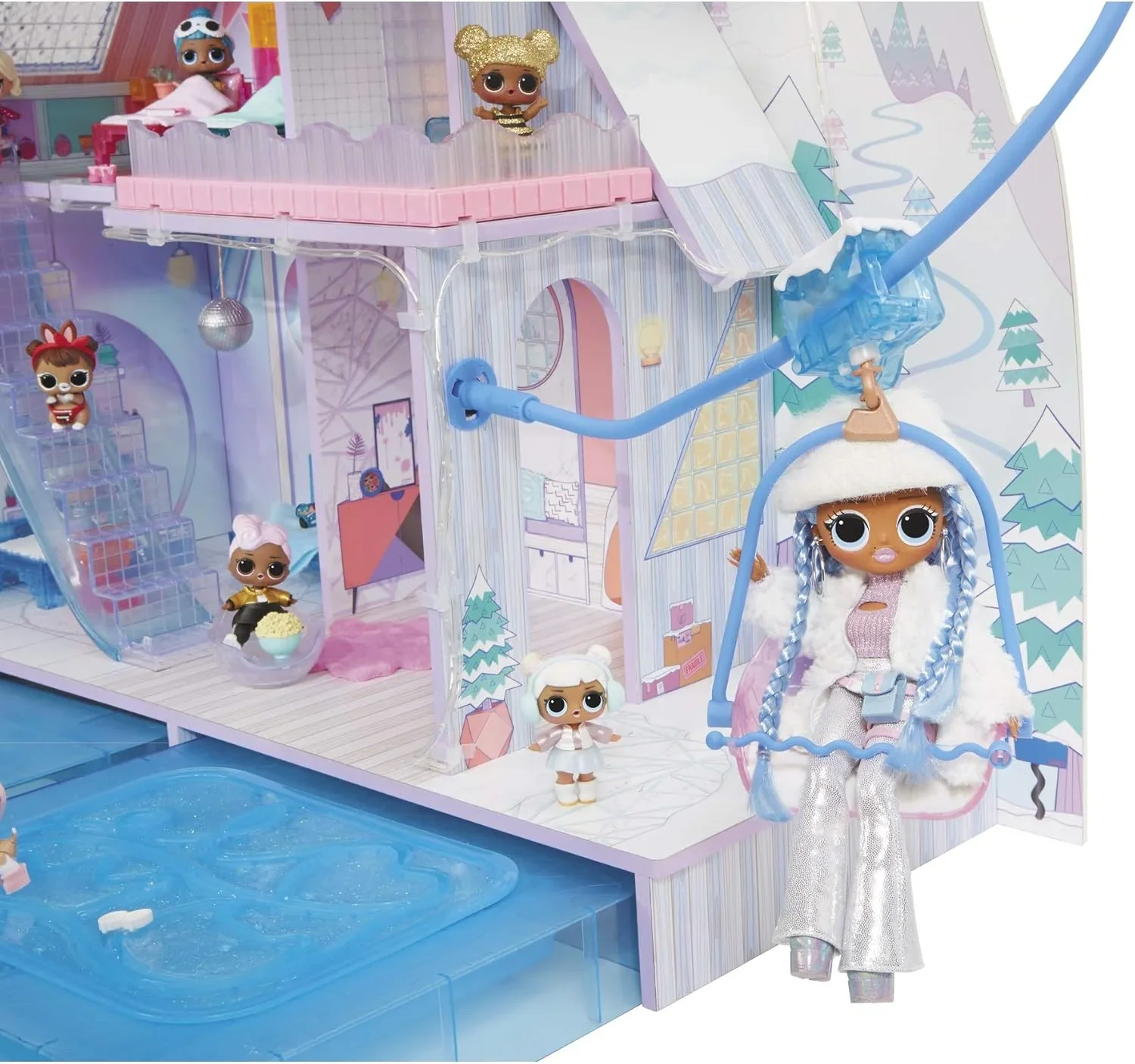 LOL Surprise! OMG Winter Chill Cabin Wooden Doll House - Image 3