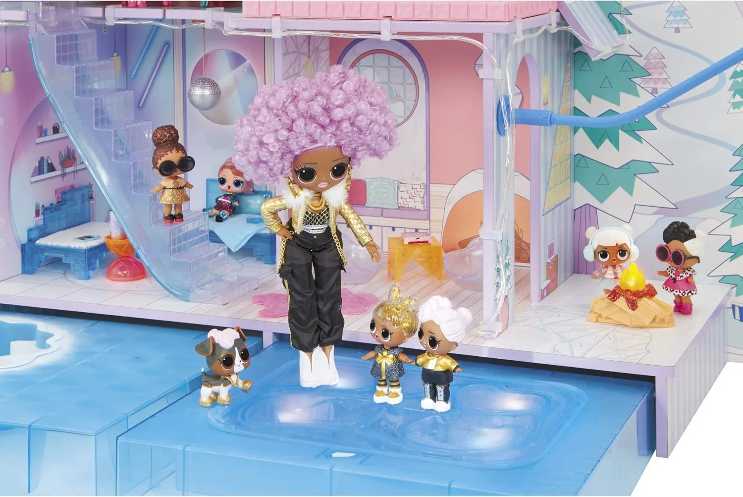 LOL Surprise! OMG Winter Chill Cabin Wooden Doll House - Image 4