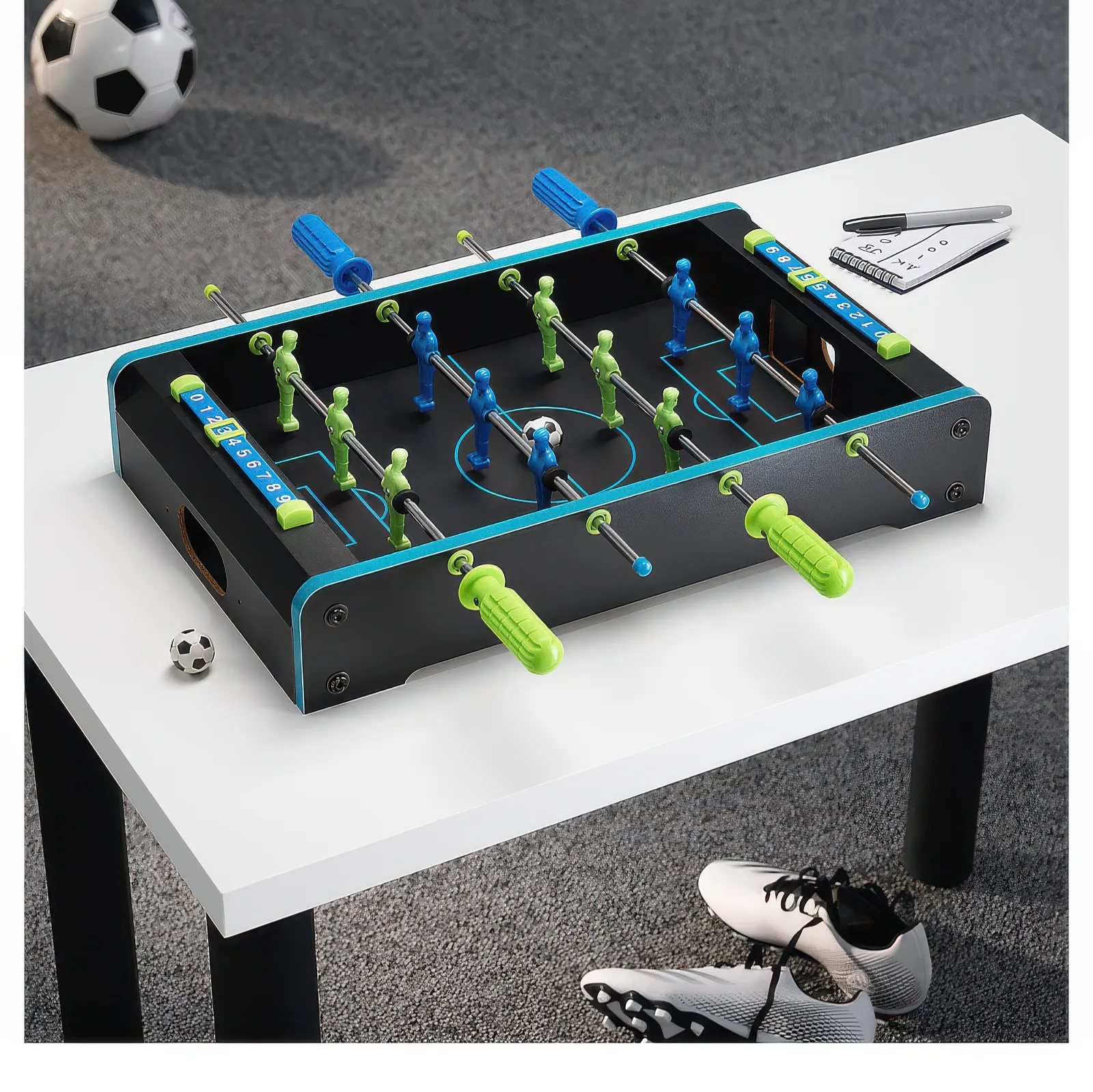 Mini Neon Table Top Football Game - Image 4