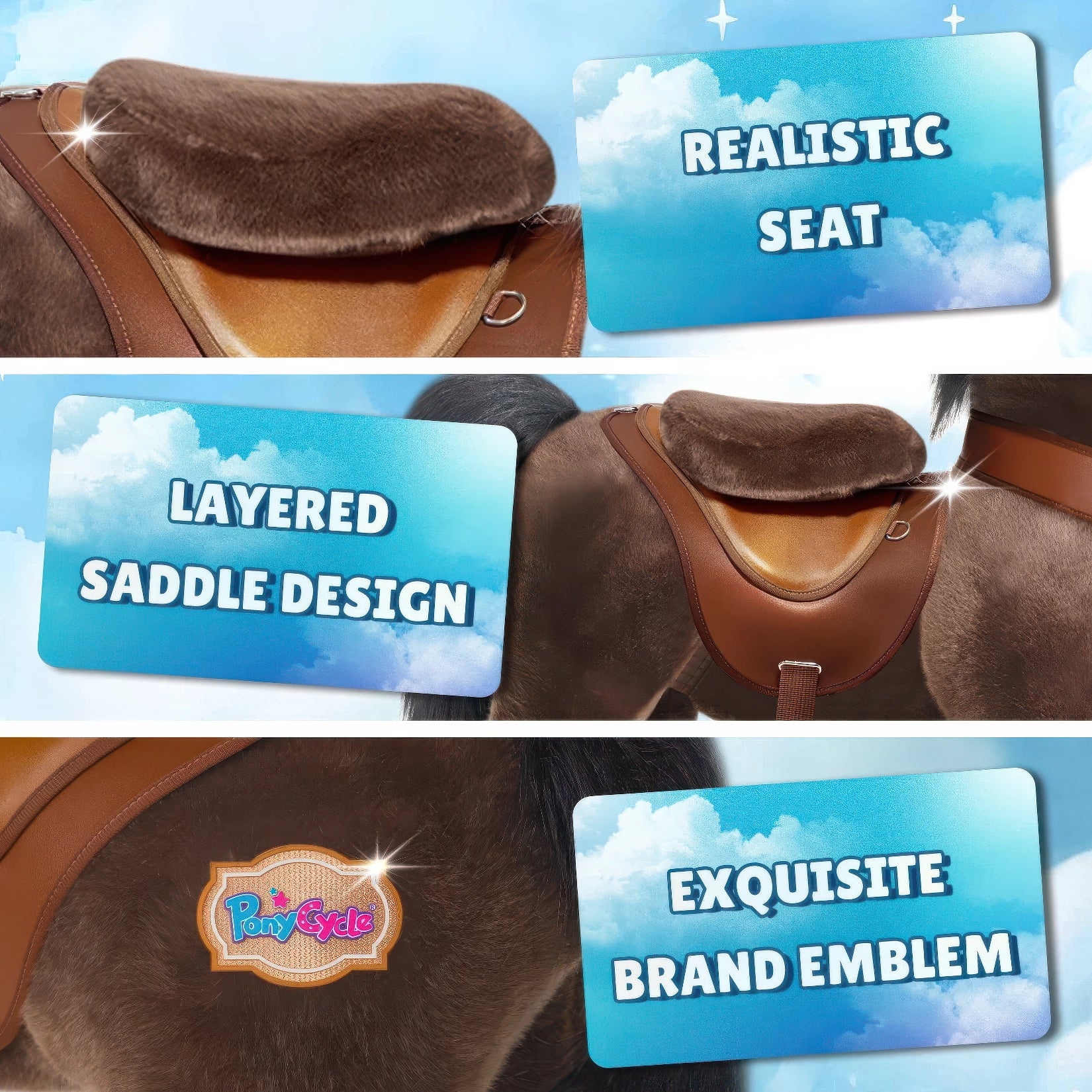 Ponycycle Advanced Model Y Ride-on For Kids - Chocolate Brown - Image 5