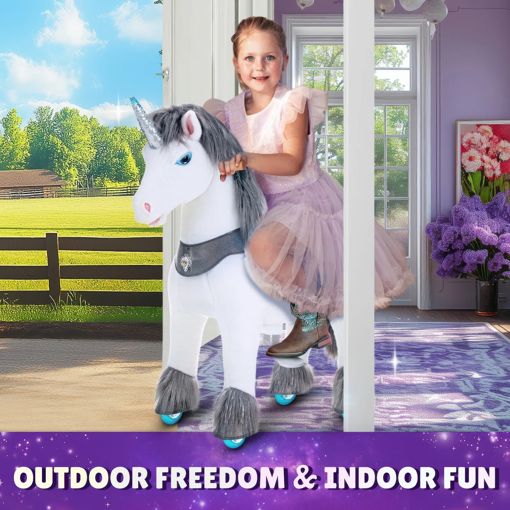 Ponycycle Advanced Model Y Ride-on For Kids - Grey - Image 4