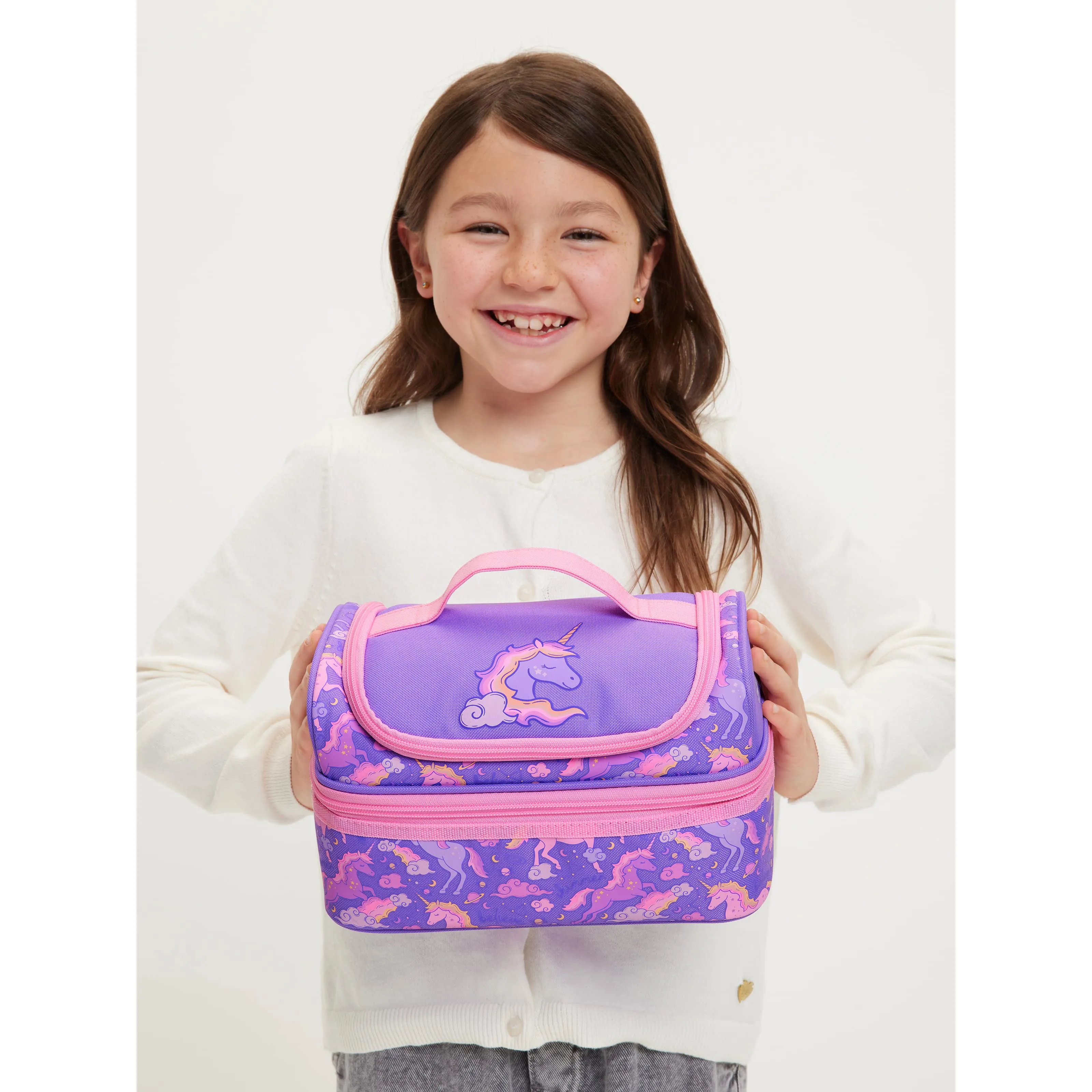 Smiggle Eclipse Double Decker Lunchbox- Lilac - Image 3
