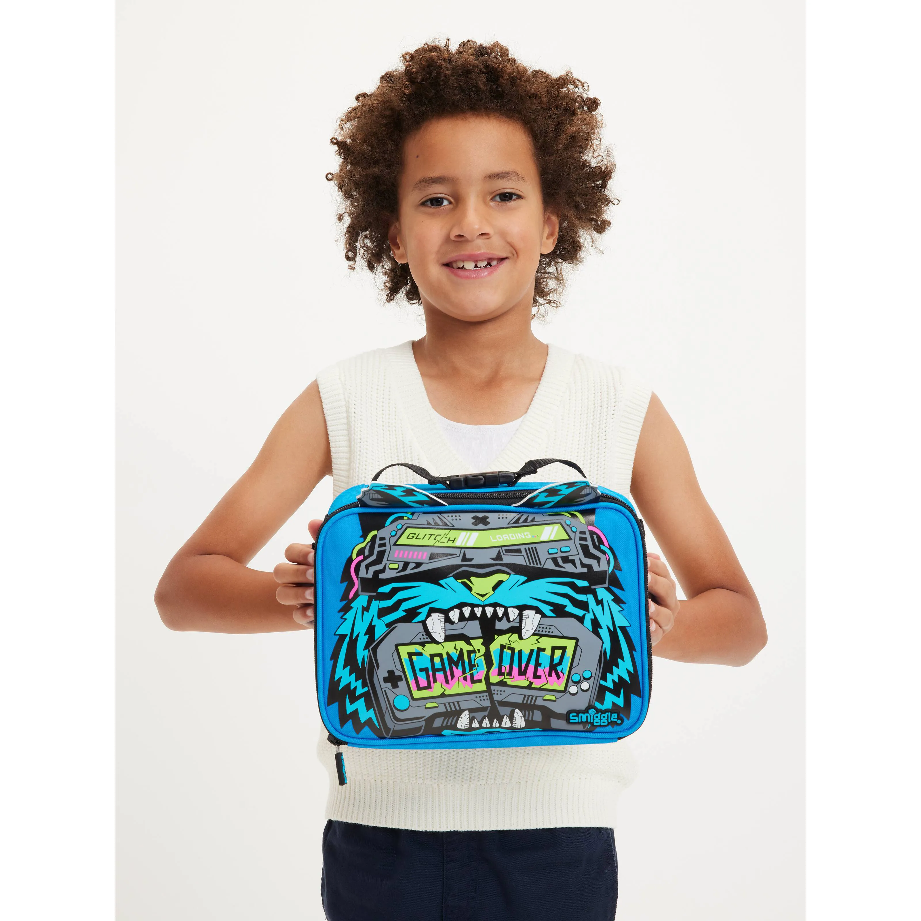 Smiggle Eclipse Oblong Attach Lunchbox - Mid Blue - Image 3