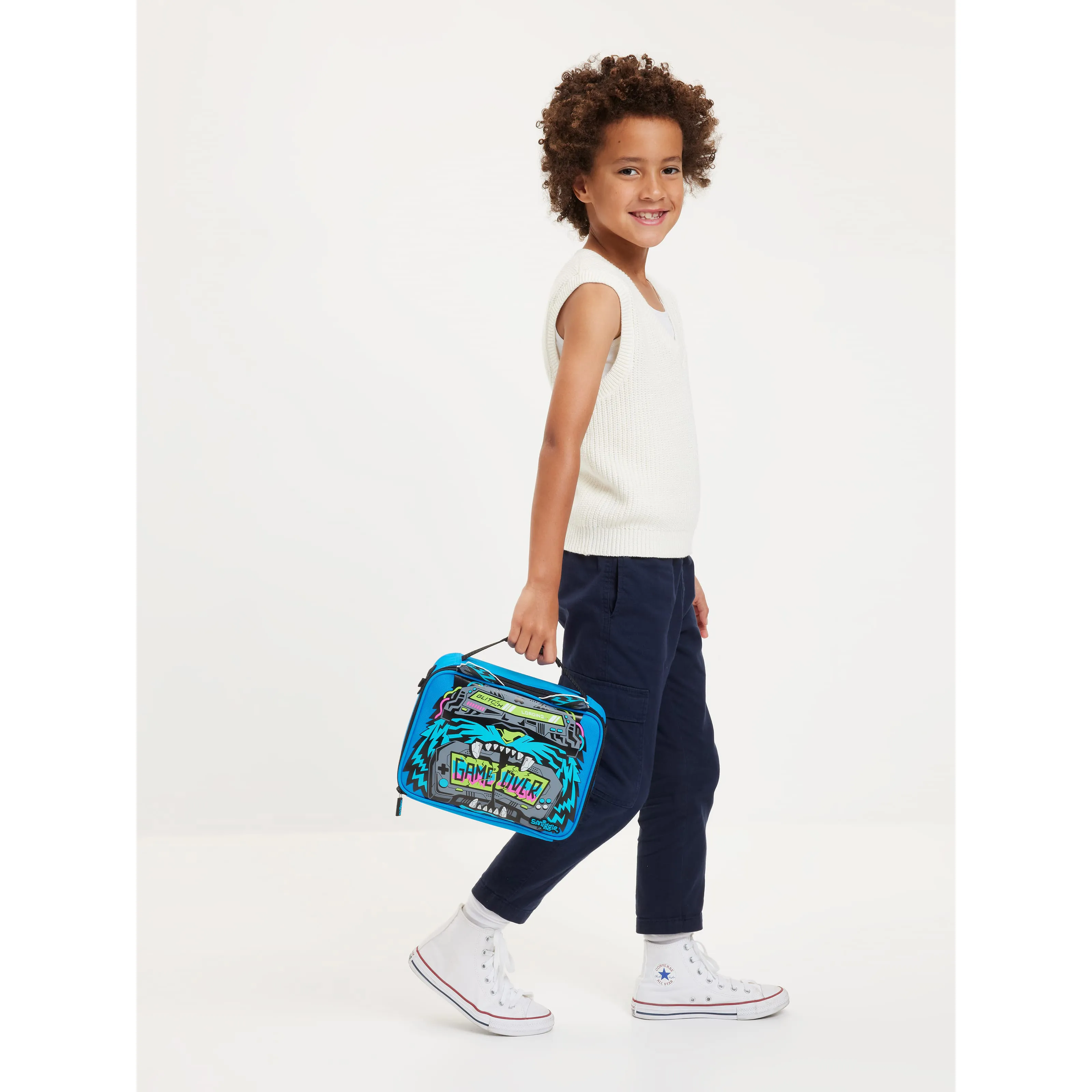 Smiggle Eclipse Oblong Attach Lunchbox - Mid Blue - Image 4